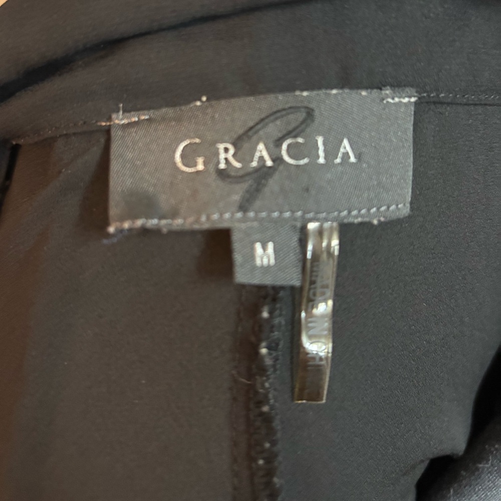 Gracia Black Blouse with Faux Leather & Twist Hem Details - Picture 8 of 10